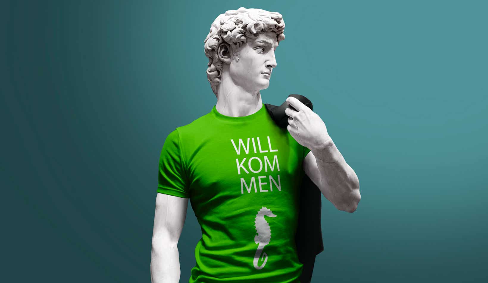 Unser David mit Willkommensshirt