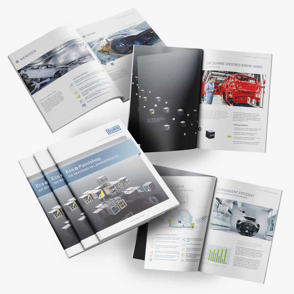 Broschüre für Dürr AG. Grafik Design Arbeitsprobe, Esslingen, Stuttgart, Neuhausen auf den Fildern.