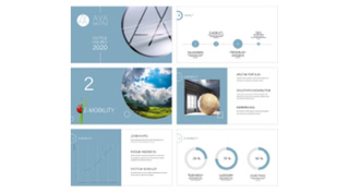 Die einzelnen Folien als Übersicht für die Powerpoint Präsentation von AYA Shuttle. 