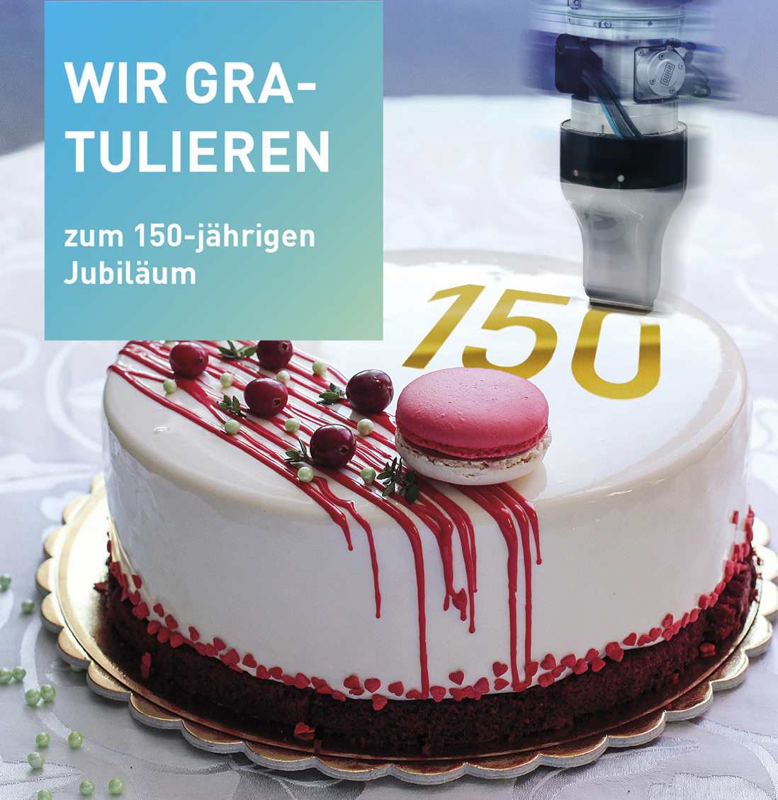 Composing für eine Jubiläumsanzeige in der Bietigheimer Zeitung, Bildrecherche und Bildbearbeitung.