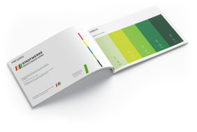 Corporate Design Beispiel der Stadtwerke Sindelfingen, Logo und Farben.